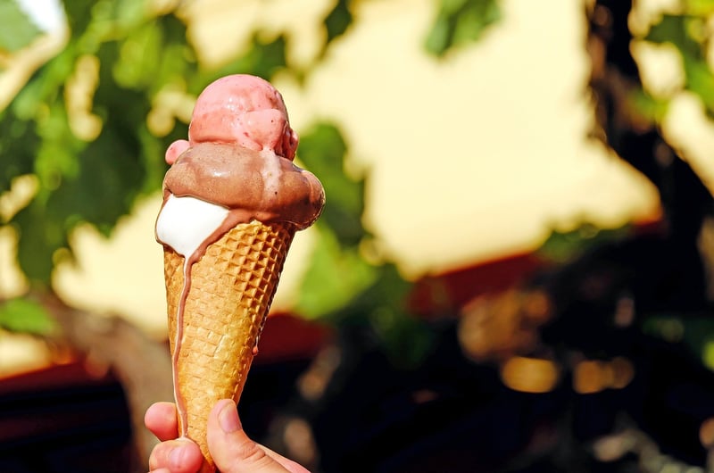 Delicious ice cream cone